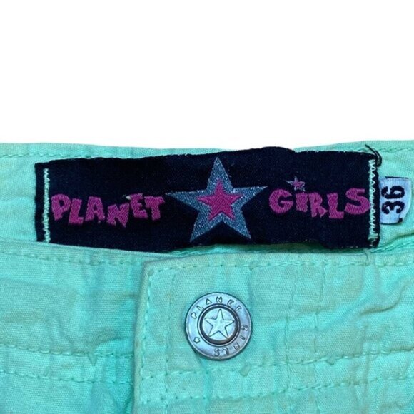 Y2K Planet Girls Mint‎ Green Mini Cargo Skirt Size 36 - Picture 3 of 8